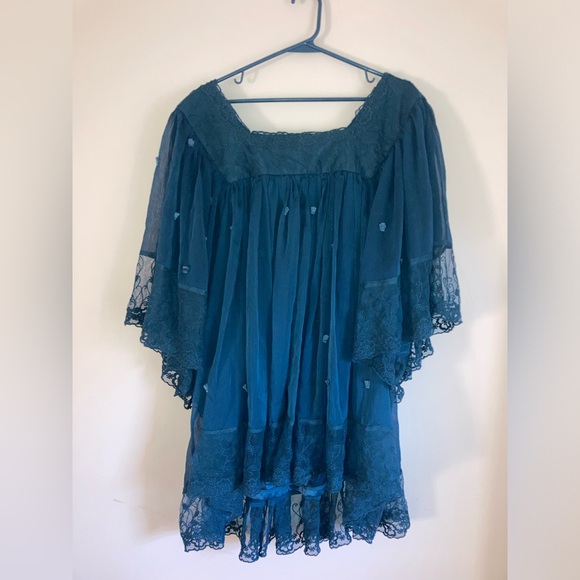 Badgley Mischka American Glamour Chiffon Top 3x boho flowy lagenlook - Picture 6 of 6